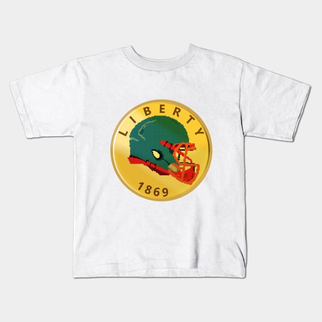 Pixel Football Helmet Coin Kids T-Shirt by Marshallpro